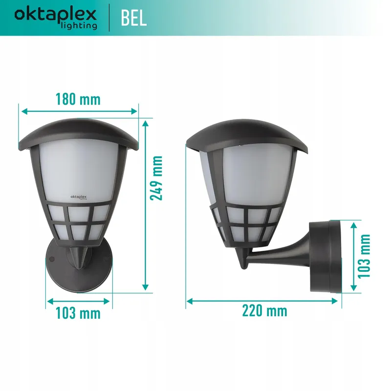 OKTAPLEX BEL Buitenlamp Antraciet E27 IP54 230V — foto 4