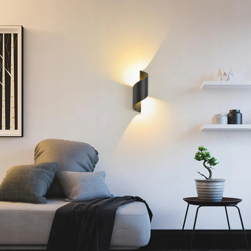 SANSHI Moderne LED Buitenwandlamp 10W IP65 Warmwit Zwart — foto 7