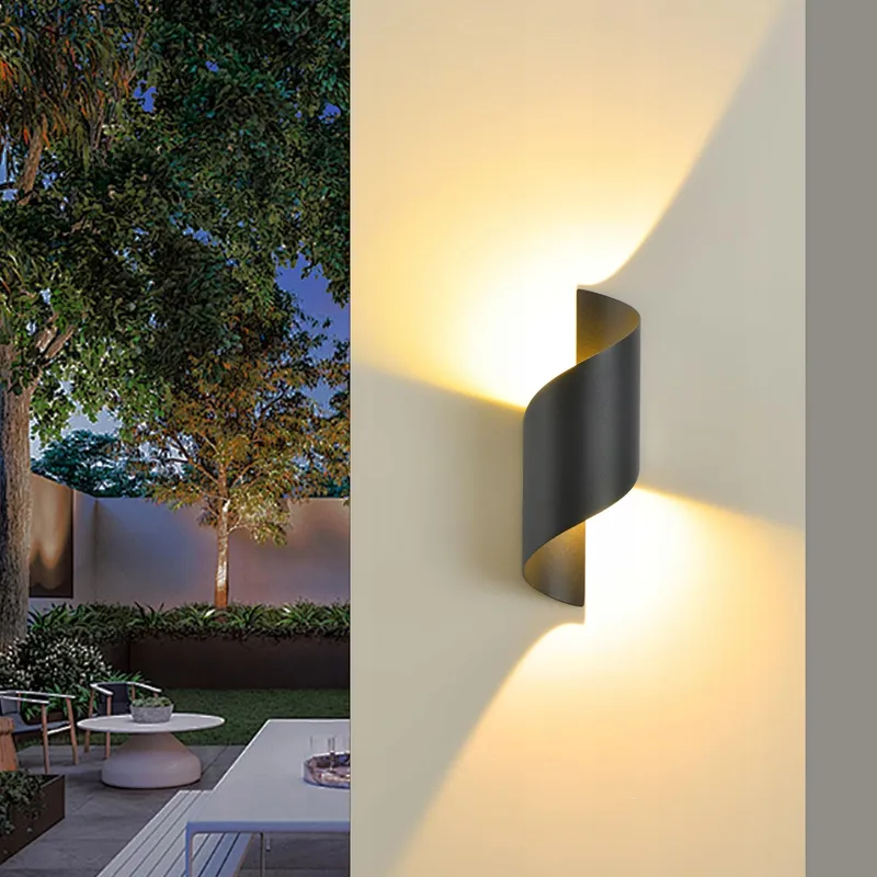 SANSHI Moderne LED Buitenwandlamp 10W IP65 Warmwit Zwart — foto 1