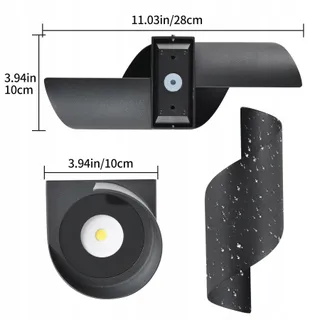 SANSHI Moderne LED Buitenwandlamp 10W IP65 Warmwit Zwart — miniatuur 6