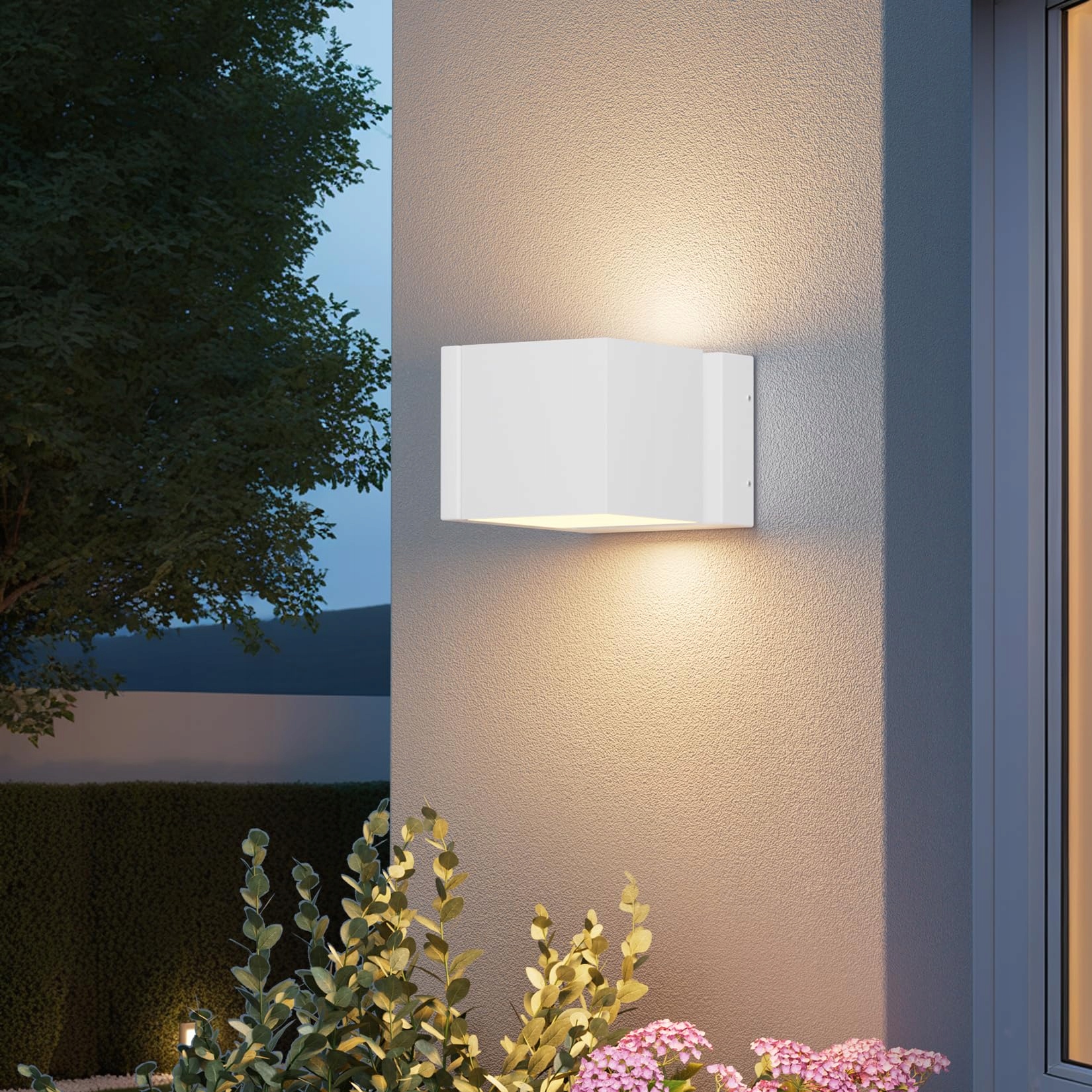 K-BRIGHT Buitenwandlamp 18W 3000K IP54 Wit Aluminium