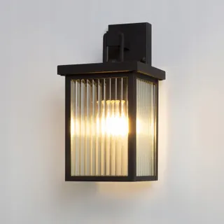 DAWALIGHT Buitenwandlamp E27 Glas Metaal Corrosiebestendig Zwart