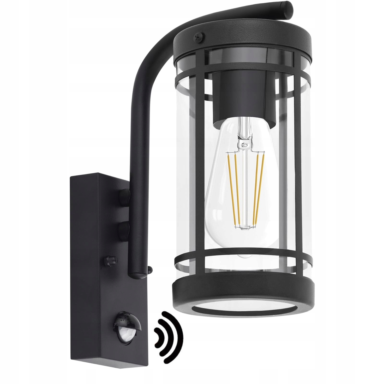 QFZWJ Buitenlamp Zwart Bewegingsmelder IP44 E27