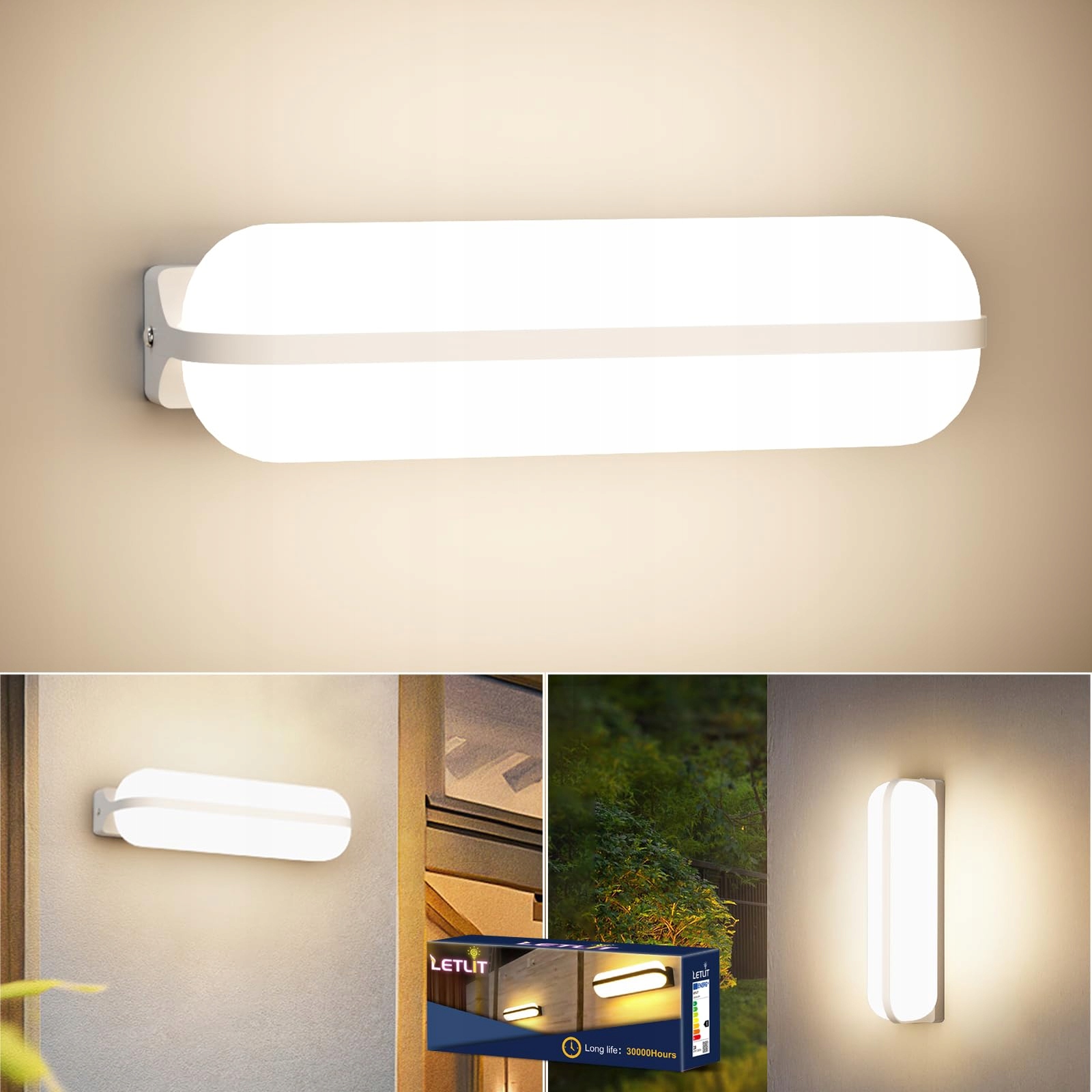LETLIT LED Wandlamp Binnen Buiten 20W 2000LM 4000K IP65