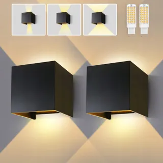 LURESHINE LED Wandlamp G9 Verstelbaar Zwart 2 Stuks