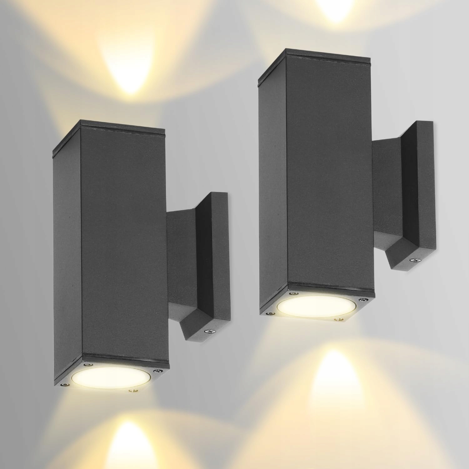 AIGOSTAR LED Wandlamp Binnen Buiten IP65 GU10 2 Stuks