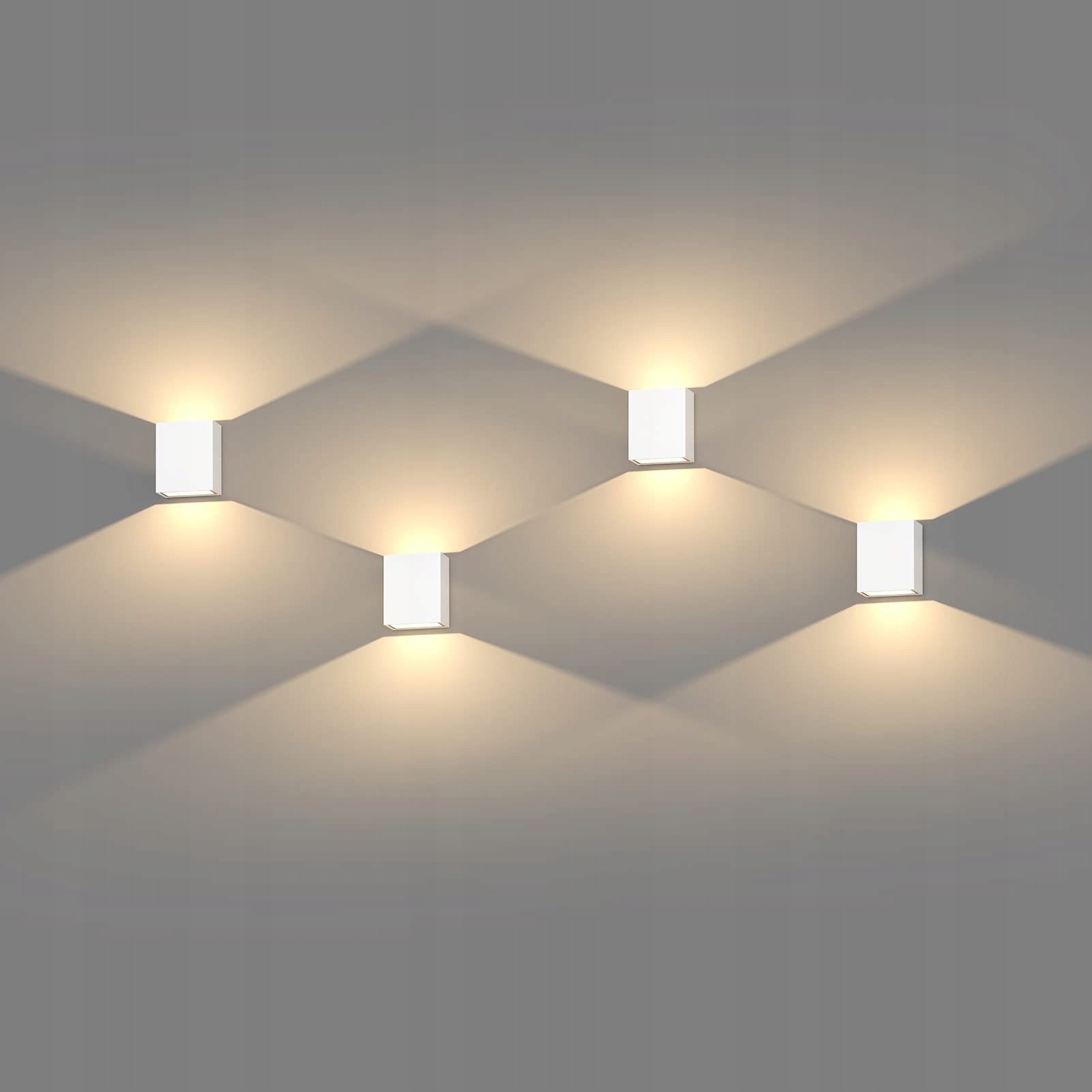 KLIGHTEN Set 4 LED Wandlamp 7W IP65 Wit 3000K