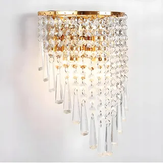 HJXDTECH Kristallen Wandlamp Goud 18x28cm — miniatuur 3