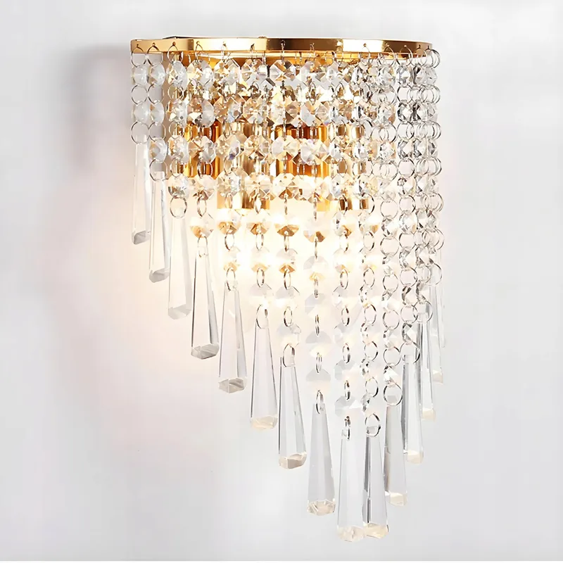 HJXDTECH Kristallen Wandlamp Goud 18x28cm — foto 3