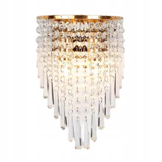 HJXDTECH Kristallen Wandlamp Goud 18x28cm — miniatuur 1