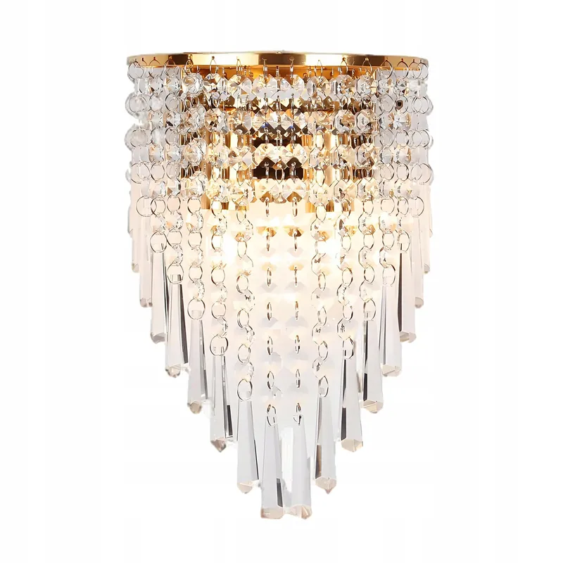 HJXDTECH Kristallen Wandlamp Goud 18x28cm — foto 1