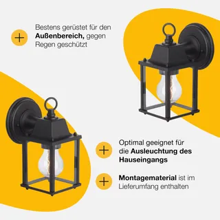 BRILLIANT Irvin Buitenwandlamp Zwart IP23 E27 LED — miniatuur 4