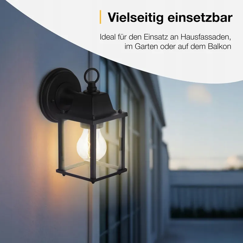 BRILLIANT Irvin Buitenwandlamp Zwart IP23 E27 LED — foto 6