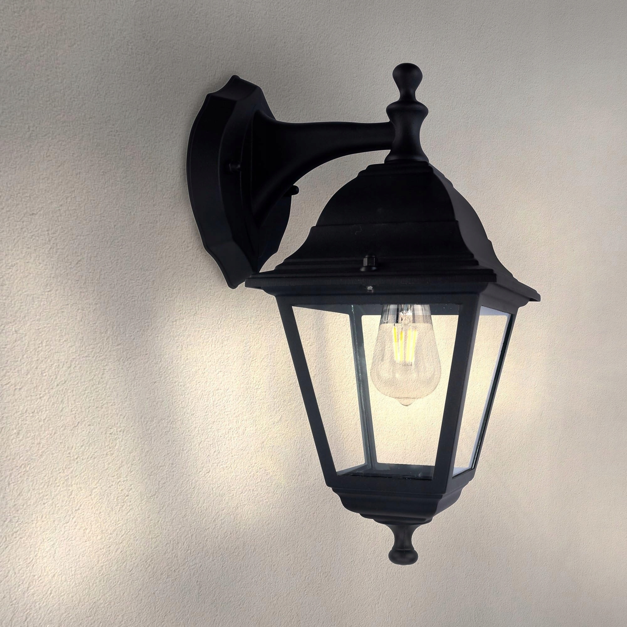 LEDVION Vela S LED Wandlamp E27 IP44 Zwart Aluminium