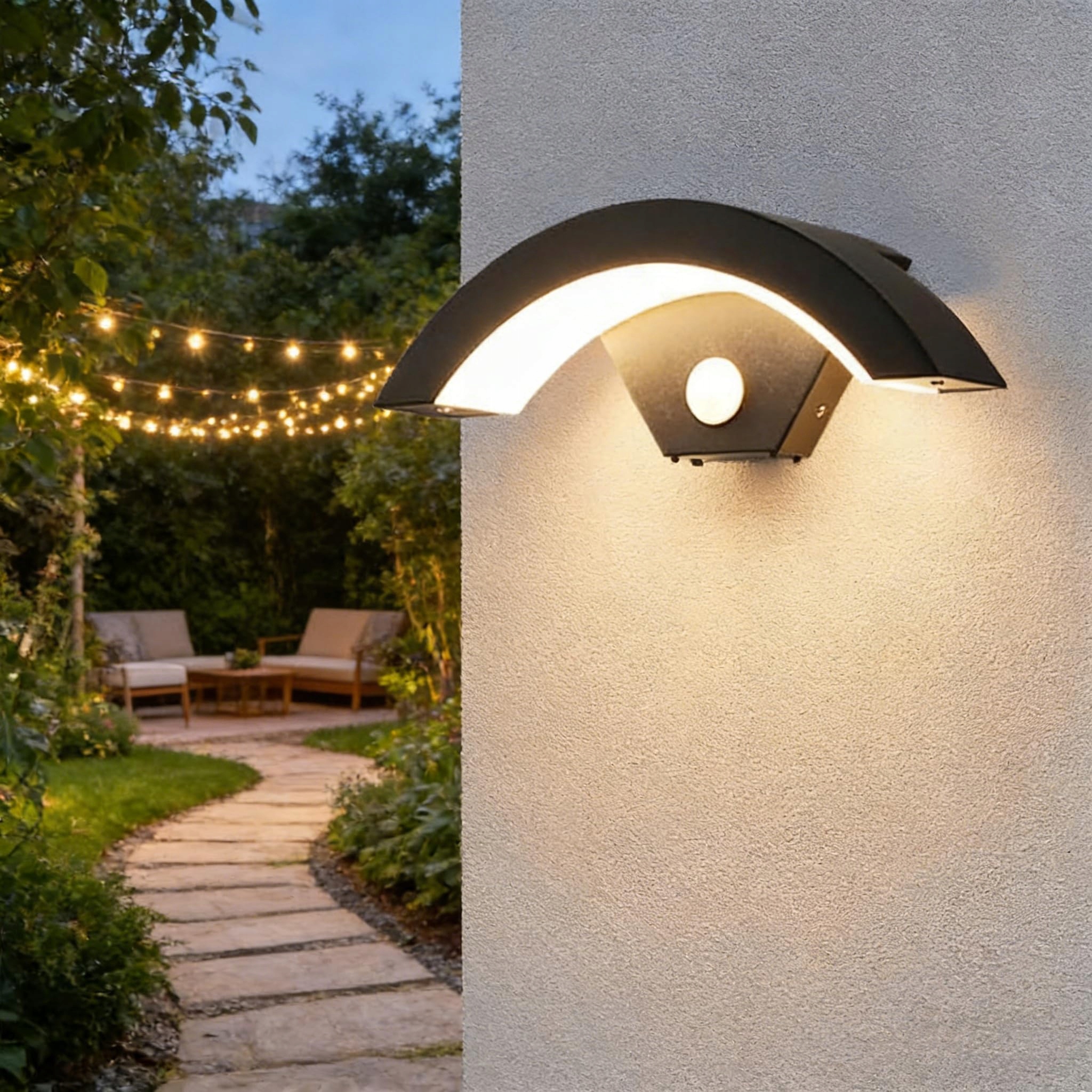 SENQIU LED Wandlamp Modern Bewegingsmelder IP65 24W 3000K