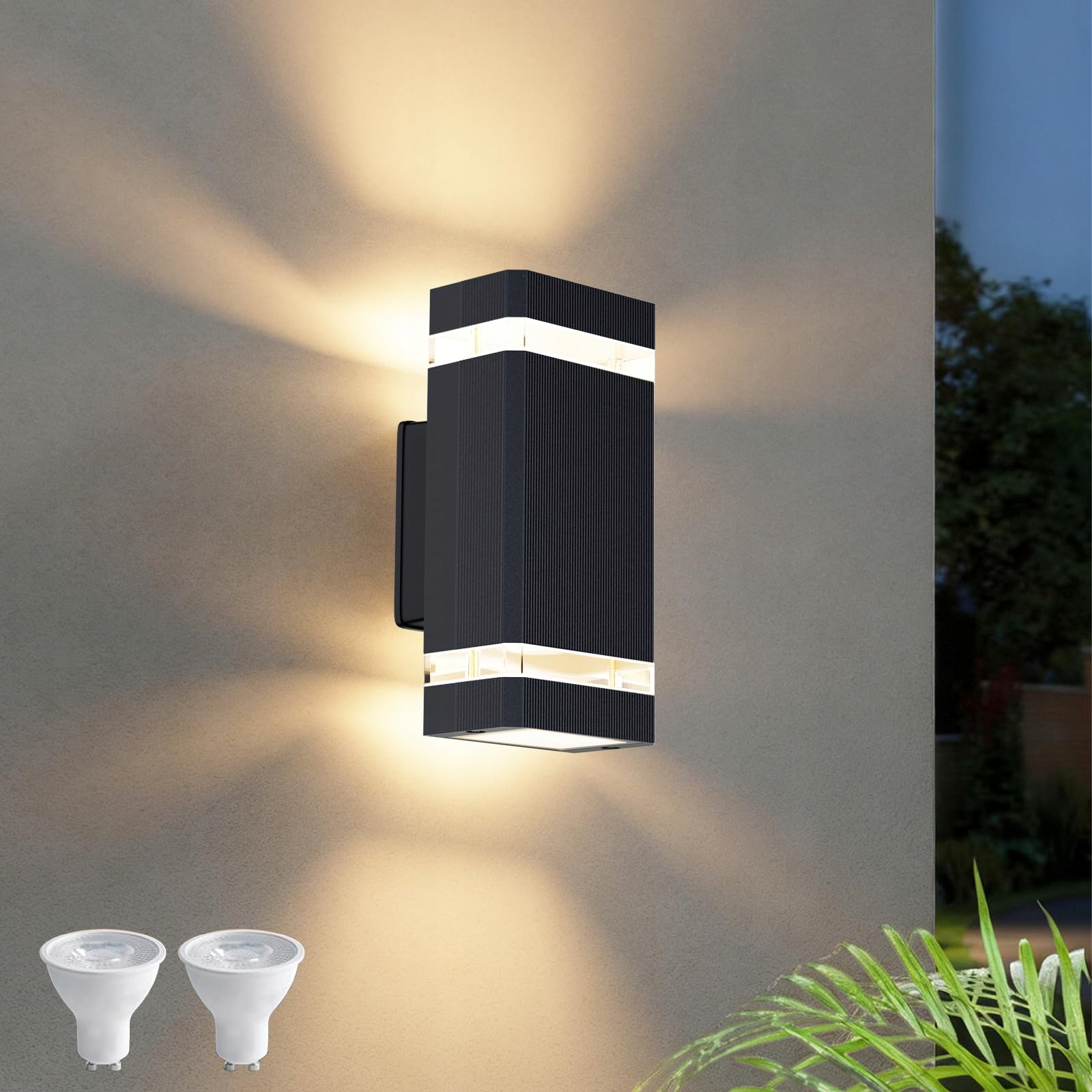 AIPSUN LED Buitenwandlamp IP65 GU10 3000K Antraciet