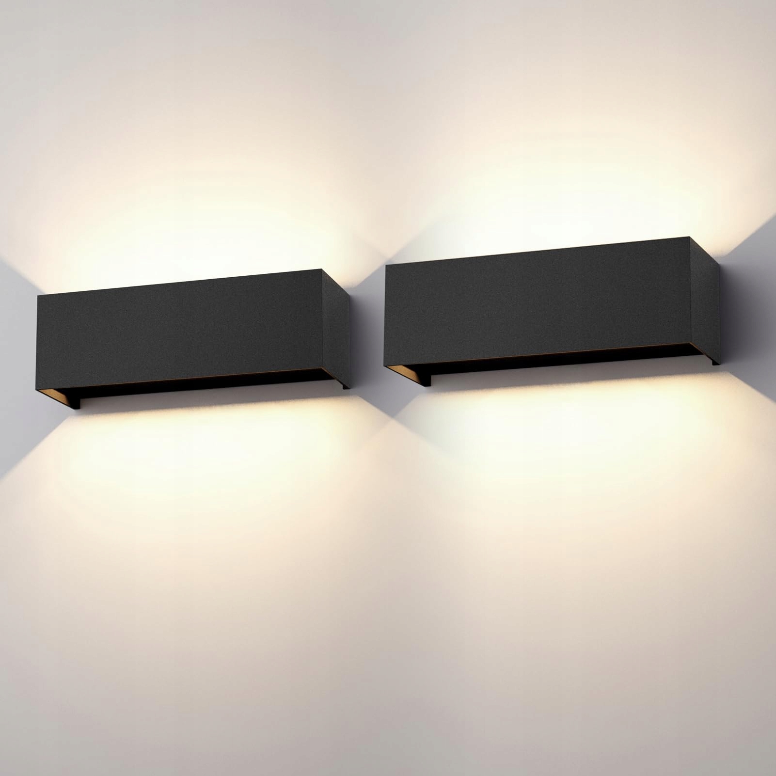 KLIGHTEN Buitenwandlamp 30W Zwart 2 Stuks IP65 Verstelbaar 4000K