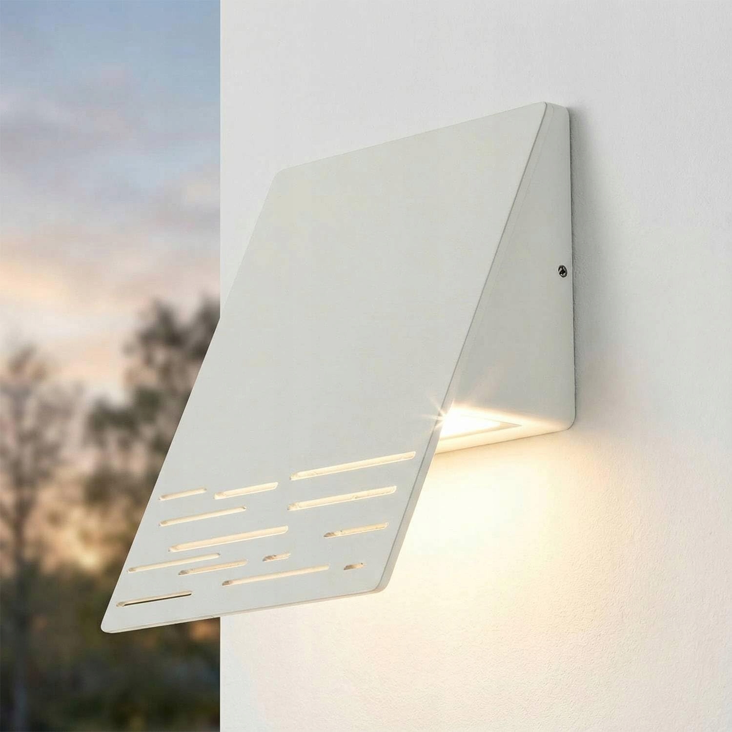 LICHT-ERLEBNISSE LED Buitenwandlamp Wit IP44 Modern 15cm