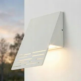 LICHT-ERLEBNISSE LED Buitenwandlamp Wit IP44 Modern 15cm