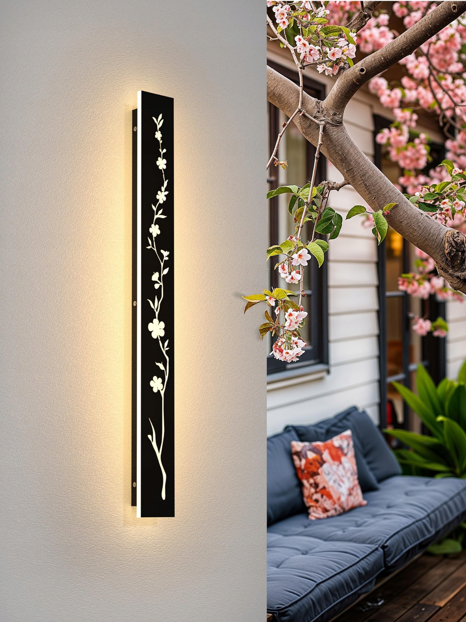 LUOLONG LED Wandlamp 80cm Zwart 25W IP67 3000K