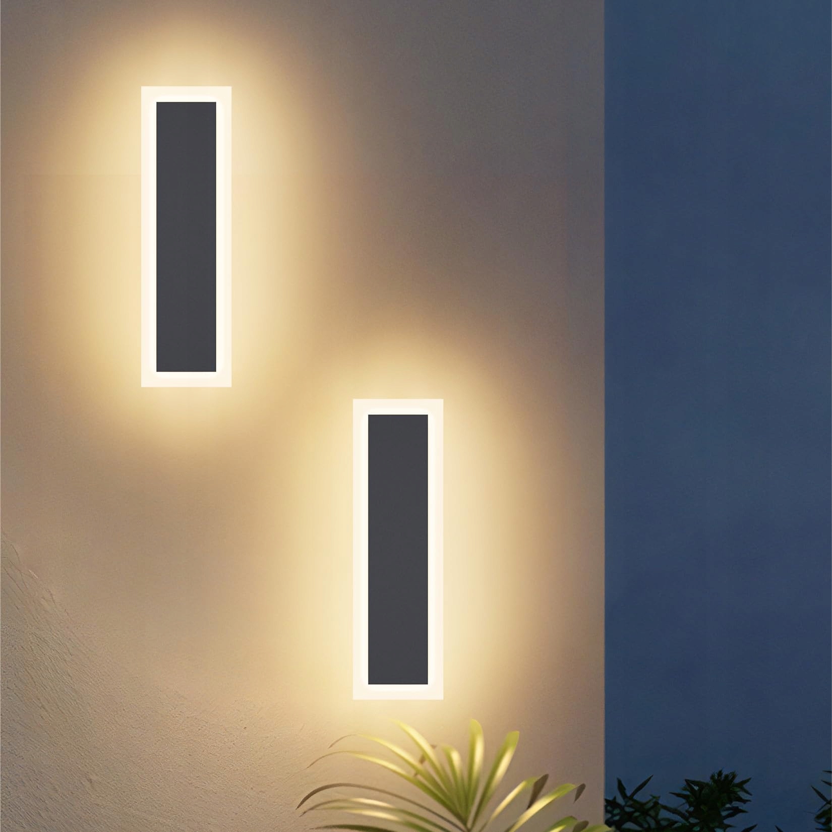 KLIGHTEN Set 2 LED Buitenwandlamp IP65 3000K 30cm 10W