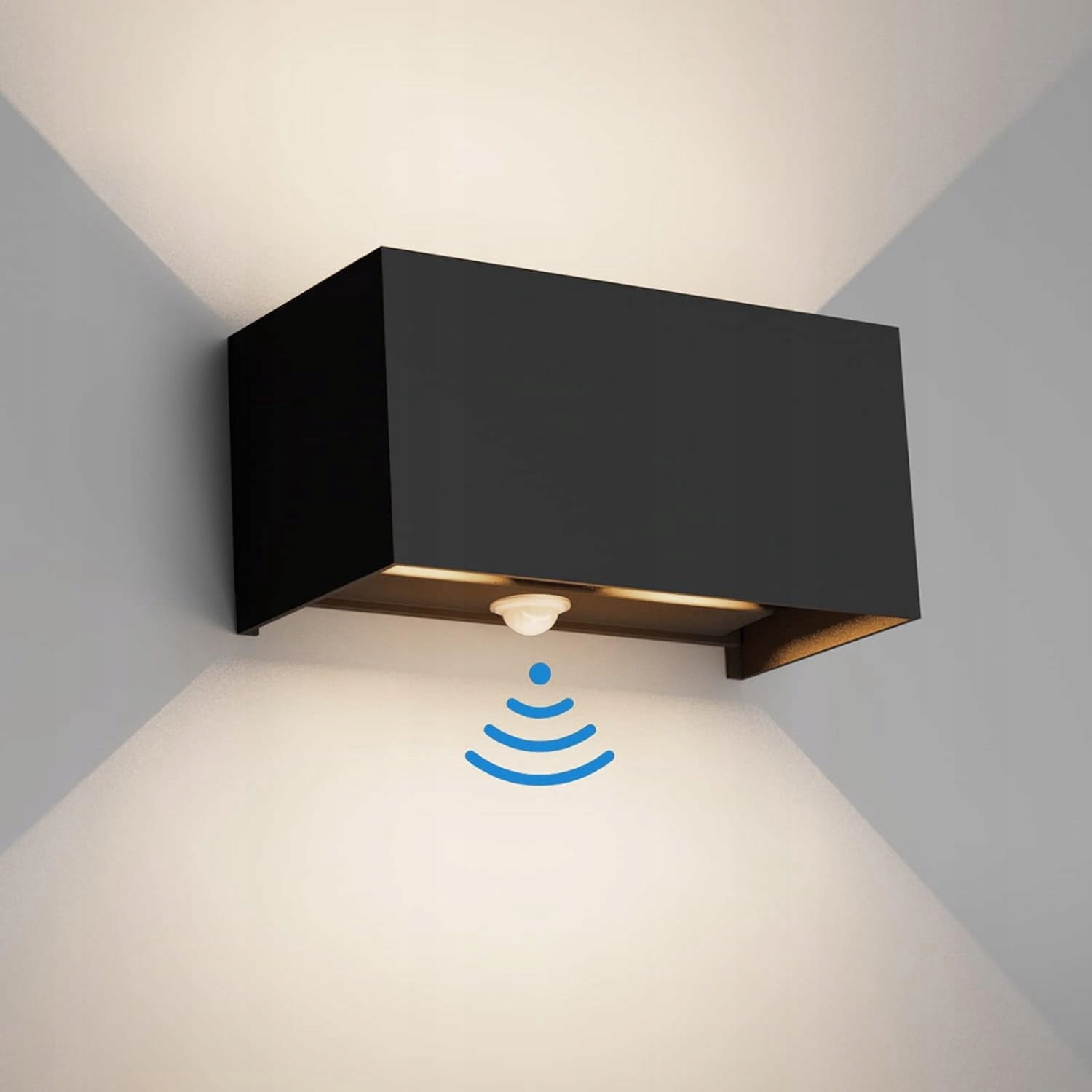 KLIGHTEN Buitenwandlamp Bewegingsmelder 24W IP65 4000K Zwart