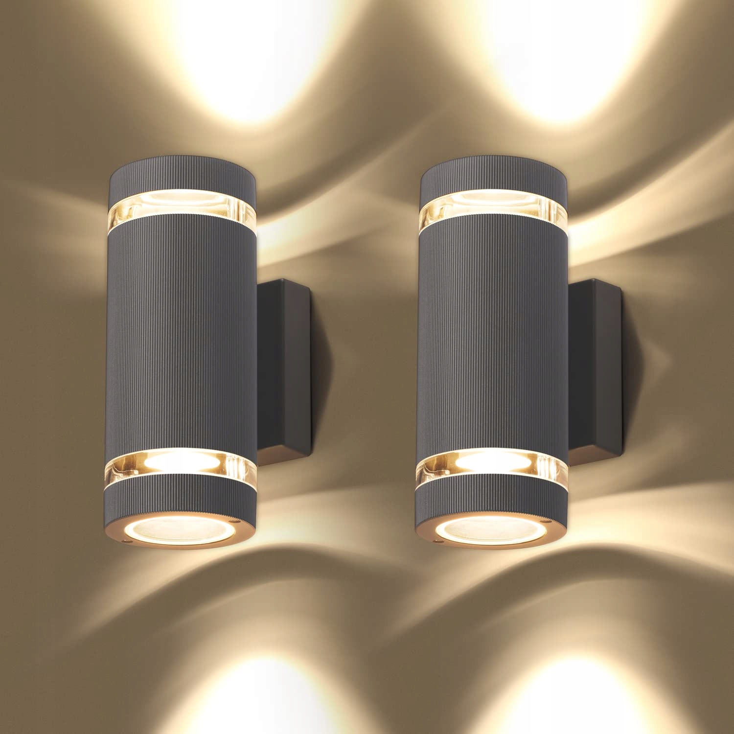 CELAVY LED Buitenwandlamp IP65 GU10 2 Stuks Grijs