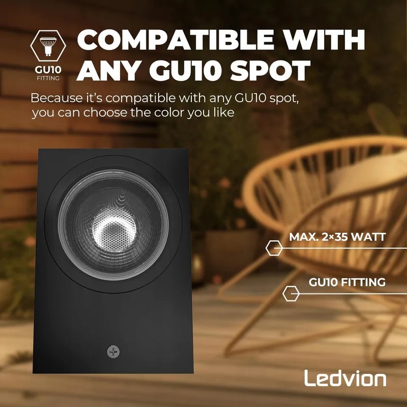 LEDVION Helene LED Buitenwandlamp Zwart IP54 GU10 Up Down — foto 4