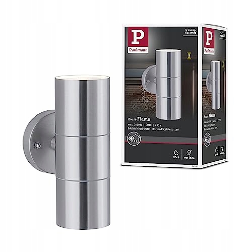 PAULMANN Flame Buitenwandlamp IP44 2x10W RVS GU10