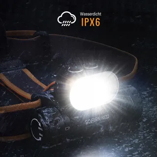 SOFIRN HS22 LED Hoofdlamp USB-C 2500LM 7 Standen IPX6 Waterdicht