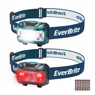 EVERBRITE LED Hoofdlamp 2 Stuks Blauw Rood Groen Licht