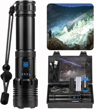 ZEUSFIRE LED Zaklamp 1000000 Lumen Zoom Tactisch 7 Standen Waterdicht