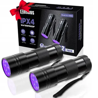 COSOOS Set 2 Mini UV Zaklamp Detector 12 LED