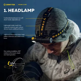 ARMYTEK Wizard C2 WR USB Zaklamp Warmwit Rood Licht — miniatuur 3