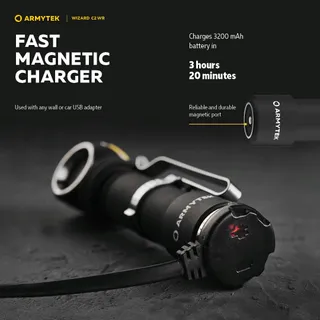 ARMYTEK Wizard C2 WR USB Zaklamp Warmwit Rood Licht — miniatuur 7