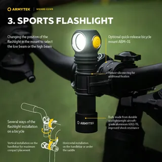 ARMYTEK Wizard C2 WR USB Zaklamp Warmwit Rood Licht — miniatuur 5