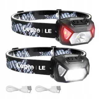 LEPRO LED Hoofdlamp 2000 Lux Rood Licht IPX4 Waterdicht