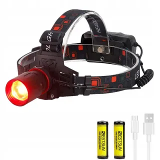 OUTERDO LED Hoofdlamp 1000 Lumen Rood Licht Zoom