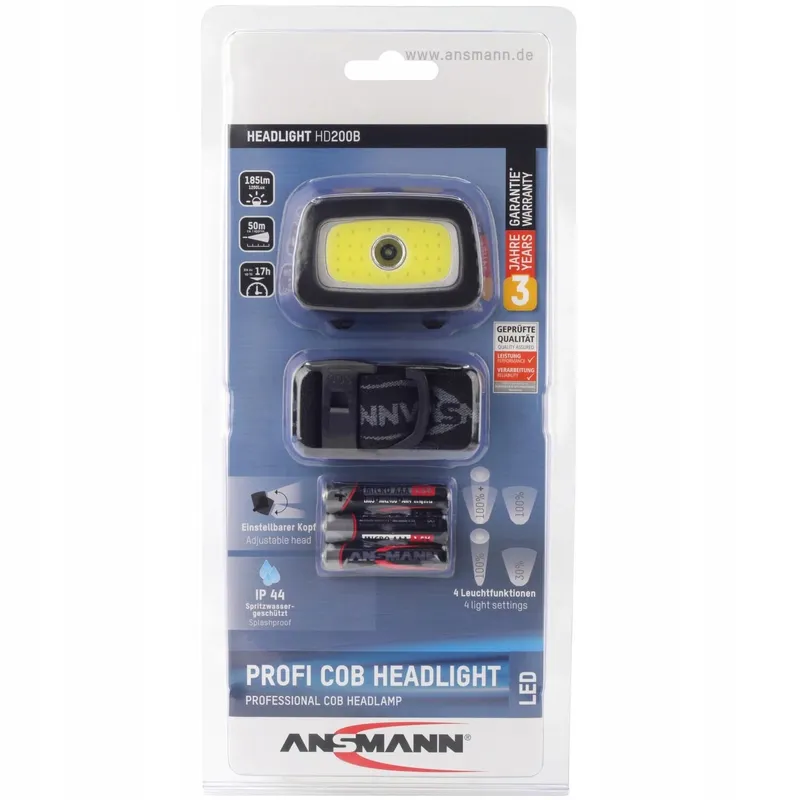 ANSMANN HD200B LED Hoofdlamp Waterdicht Op Batterijen — foto 6