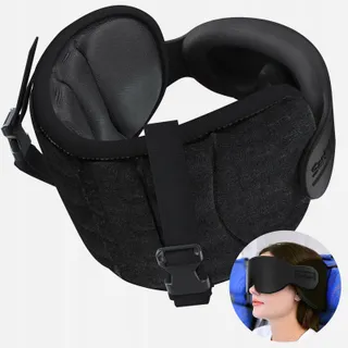 SARISUN Reiskussen 3D Slaapmasker 360 graden Lange Vluchten Zwart