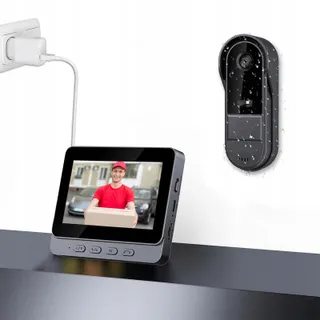 WINNES Draadloze Video Deurbel Camera 2-weg Audio 4.3 inch 1080P
