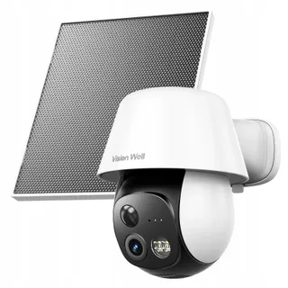 VISION WELL Zonnecamera Buiten 2K 360° AI Detectie Nachtzicht IP65