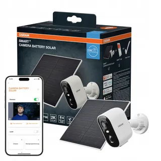 OSRAM SMART+ WiFi Zonnecamera Buiten 4MP 2K IP66 5200mAh Alexa Wit