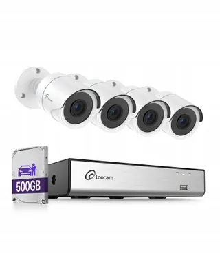 LOOCAM 8-Kanaals Cameraset 1080P Persoonsdetectie DVR 500GB