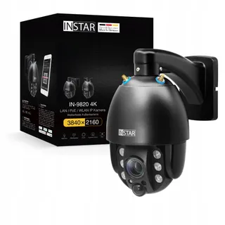 INSTAR IN-9820 4K Buitencamera Zwart LAN WiFi PoE PTZ 5x AI
