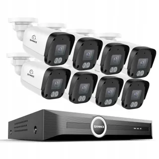 SANNCE Cameraset PoE 5MP 8CH NVR 8x Camera IR Waterdicht