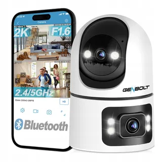 GENBOLT Camera Binnen WiFi 360° Dubbele Lens Bewegingsdetectie