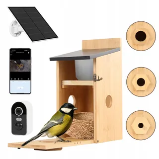 VOGELHAUS Nestkastcamera 5MP HD Buiten WiFi App Solar