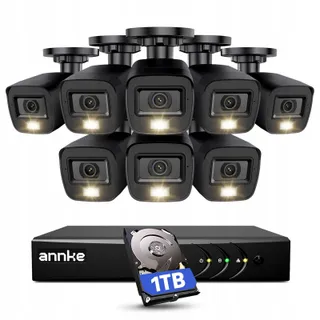 ANNKE Set 8 Buitencamera's 1080p 3K Lite DVR 1TB IP67