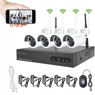 AOTTOM Cameraset 8CH 720P WiFi 4 Buitencamera's IP66 Nachtzicht